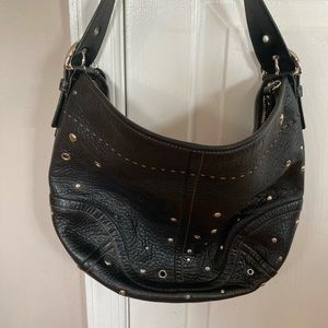 Authentic black leather studded Coach bag